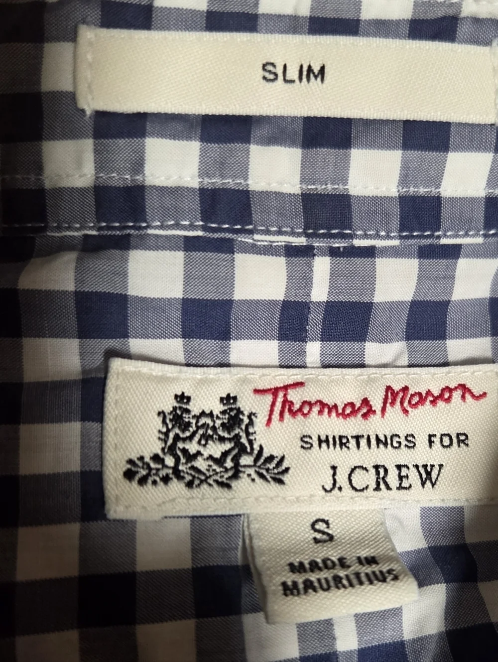 Two J Crew Thomas Mason Mens Blue Plaid Button Slim Fit Cotton Shirts Size Small